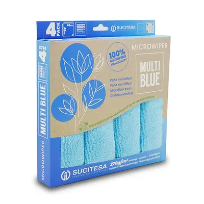 MICROWIPER MULTI BLUE осигурява максимална сила на търкане и абсорбира прах и грес до 7 пъти от собственото си тегло.
Професионалният микрофибър е високоустойчив на деформация, белина и алкални детергенти, като позволява пране до 95° C.