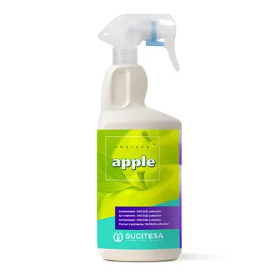 AMBIGEN APPLE осигурява висока концентрация на парфюм със свеж плодов аромат на зелена ябълка и цитрусови нотки за дълготраен ефект.
Вградената технология DEODOR неутрализира напълно неприятните миризми в помещенията и климатичните устройства, без просто да ги маскира.