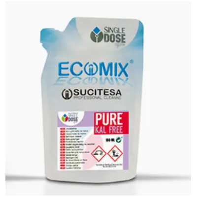 ECOMIX PURE KAL-FREE е висококонцентриран препарат за ефикасно премахване на котлен камък от подове в бани и душ кабини.
Продуктът е част от интегрираната система ECOMIX и се разрежда прецизно чрез оборудване EASYMIX или под формата на удобни монодози.