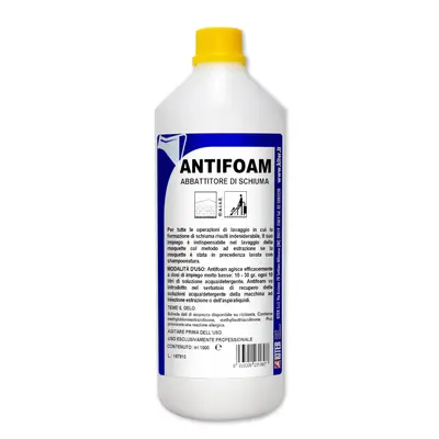 ANTIFOAM е незаменим помощник при всяко машинно почистване, където нежеланата пяна пречи на работния процес. Продуктът е силно концентриран и действа мигновено, като неутрализира пяната, генерирана от остатъчни препарати в килими или силно пенещи се почистващи разтвори.