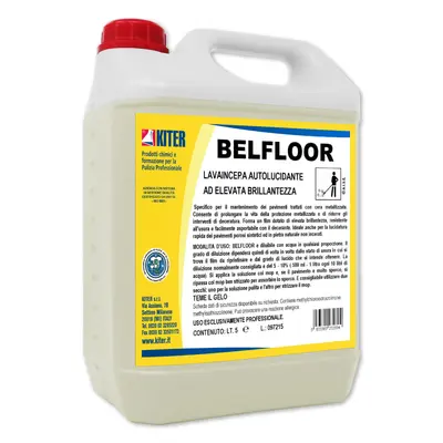 BELFLOOR е многофункционална емулсия с 20% сухо вещество, която позволява почистване и полиране на подове в една работна стъпка. Основното му предимство е способността да възстановява защитния филм на метални вакси и да създава устойчиво на замърсявания, неплъзгащо се покритие върху порести и синтетични настилки.