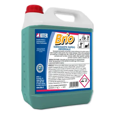 BRIO е високоефективен алкален концентрат с 30% активност, предназначен за бързо обезмасляване на всякакви миещи се повърхности без нужда от изплакване. Неговата 4 пъти по-висока концентрация позволява отстраняване на упорити замърсявания дори при минимални дози от 0.5%, оставяйки повърхностите блестящи и без следи.