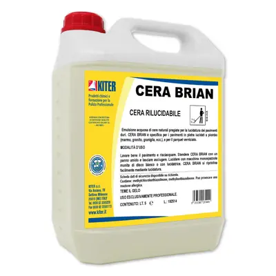 CERA BRIAN е специализирана восъчна емулсия на основата на естествен восък Карнауба, предназначена за постигане на висок блясък върху твърди настилки и лакирано дърво. Основното му предимство е съчетанието на лесно полиране с ниска хлъзгавост и висока устойчивост на износване при интензивна употреба.