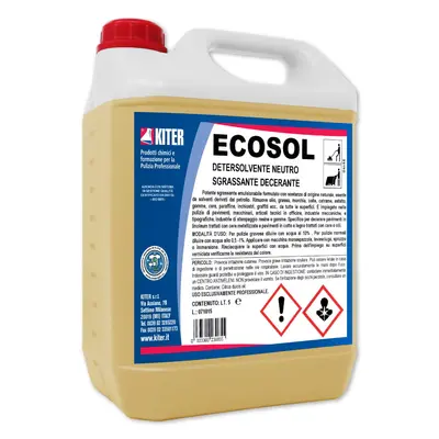 ECOSOL е мощен универсален обезмаслител, със съставки с естествен произход, без въглеводородни разтворители, фосфати и бензенови производни. Има висока дезодорираща способност и разпространява приятен и свеж аромат. Неутрален е и не уврежда повърхностите.