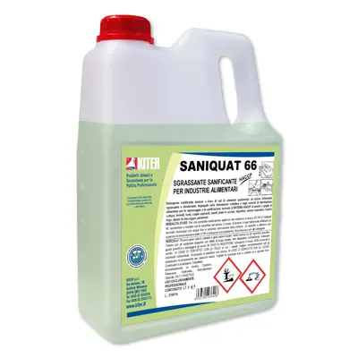 SANIQUAT 66 - професионален обезмаслител без аромат на базата на кватернерни амониеви съединения за HACCP среди Kiter